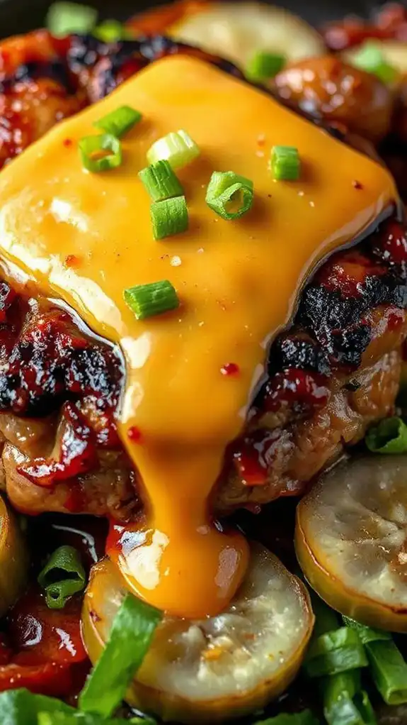 grilled beef with cheddar