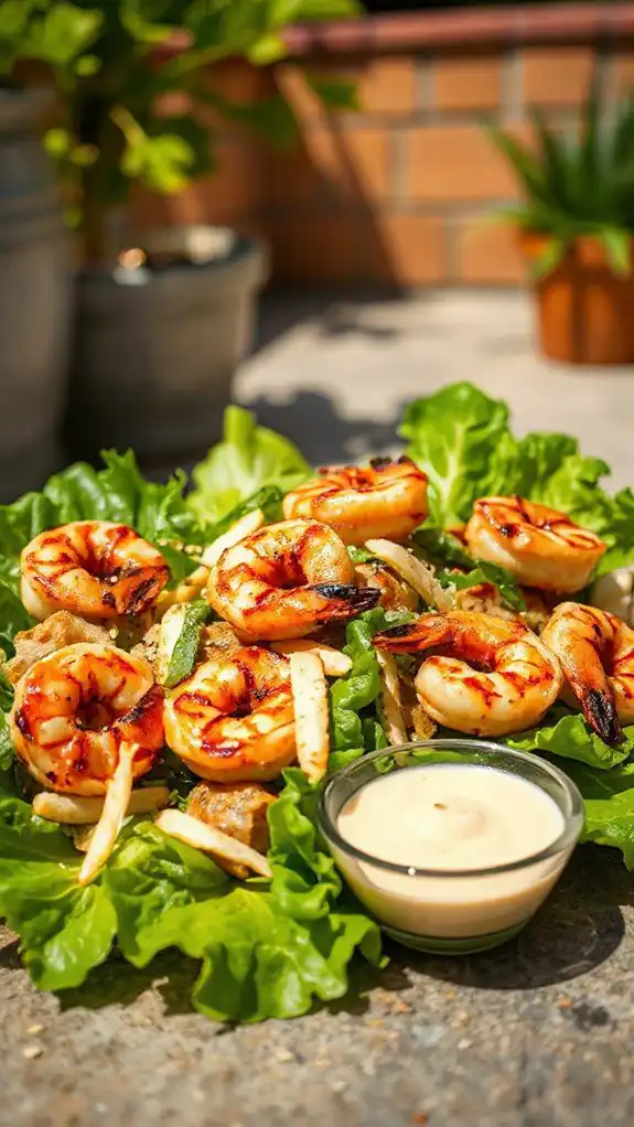 grilled caesar salad shrimp