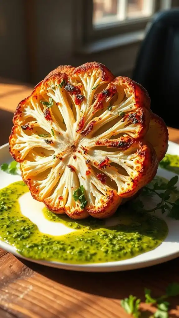 grilled cauliflower with chimichurri