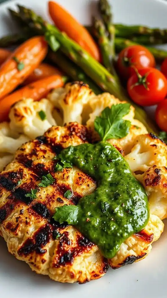 grilled cauliflower with chimichurri