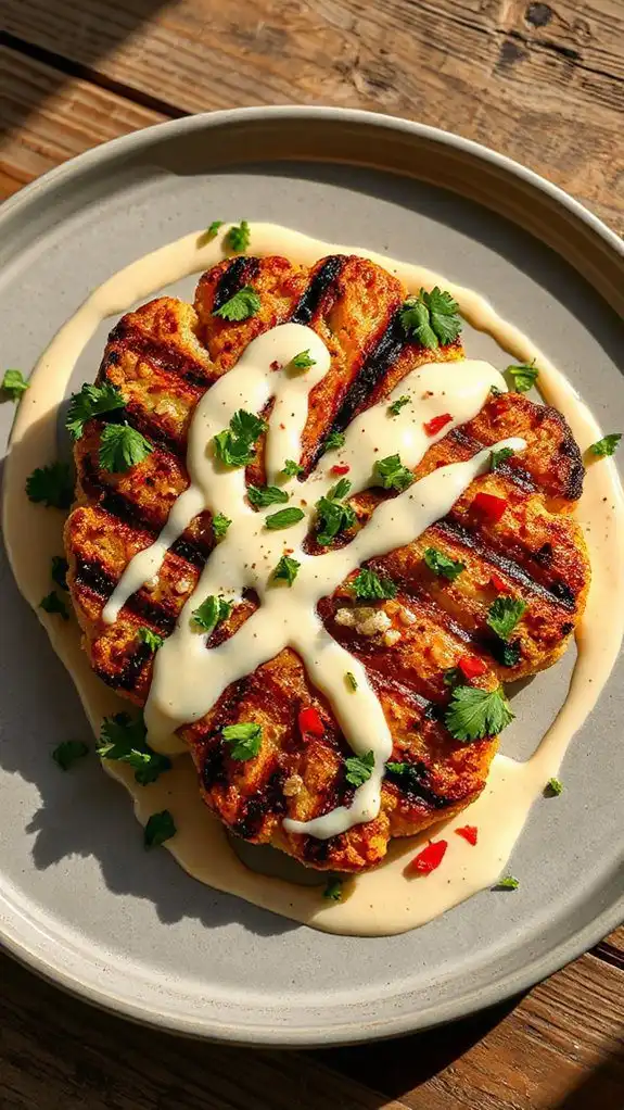grilled cauliflower with tahini