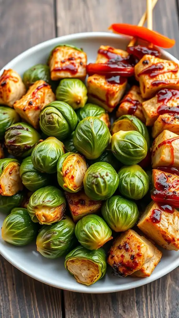 grilled chicken and brussels sprouts