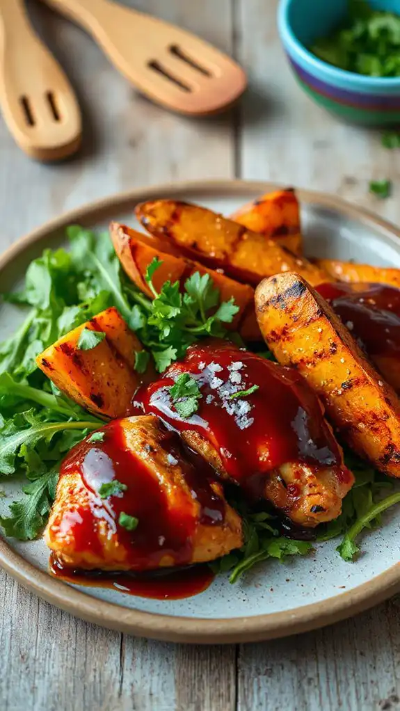 grilled chicken and sweet potatoes