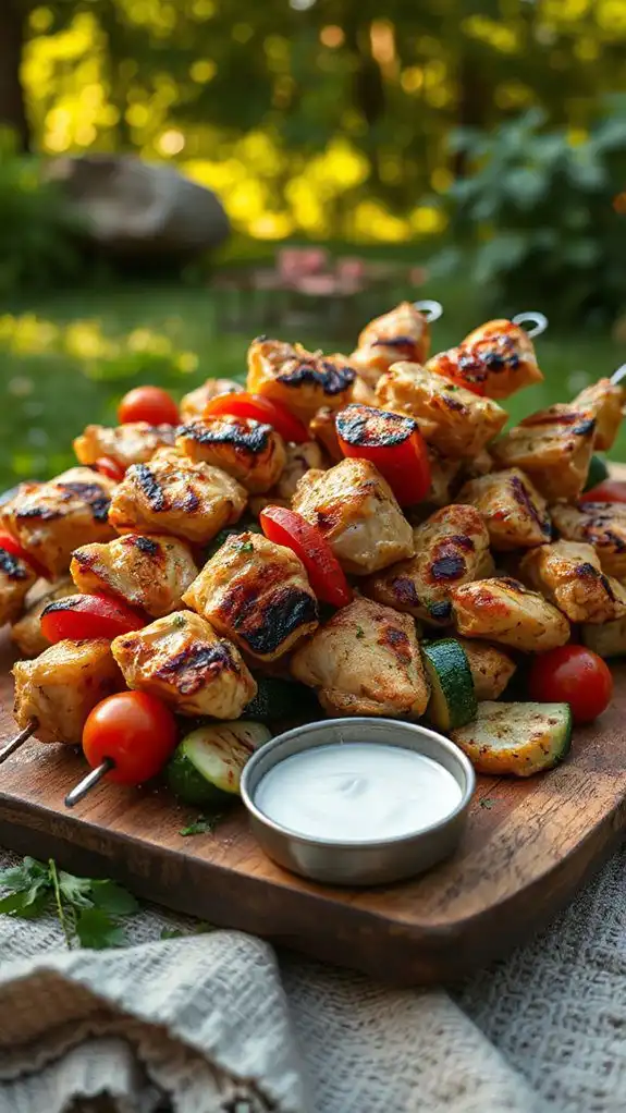 grilled chicken and vegetables