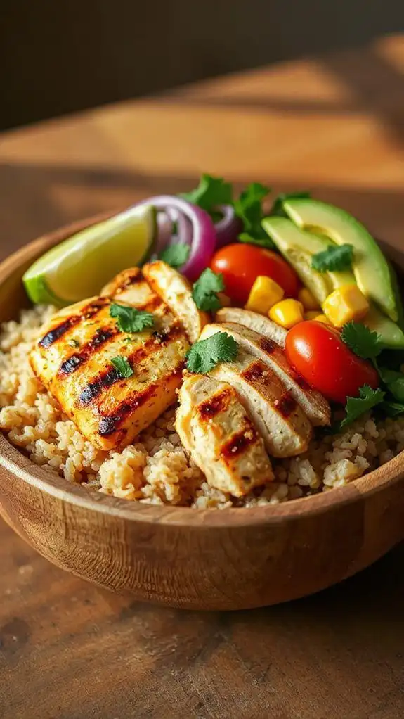 grilled chicken avocado bowl
