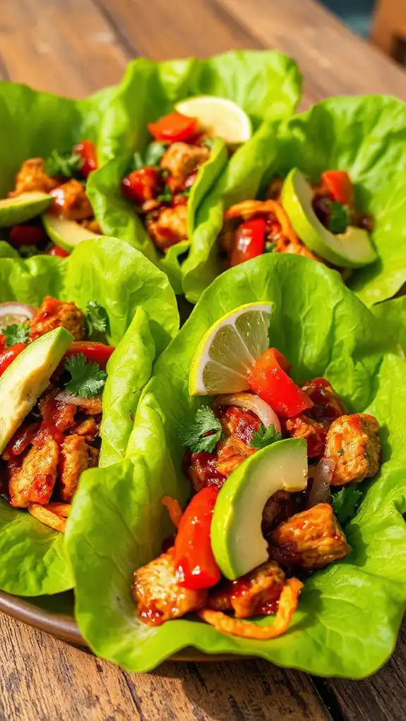 grilled chicken in lettuce