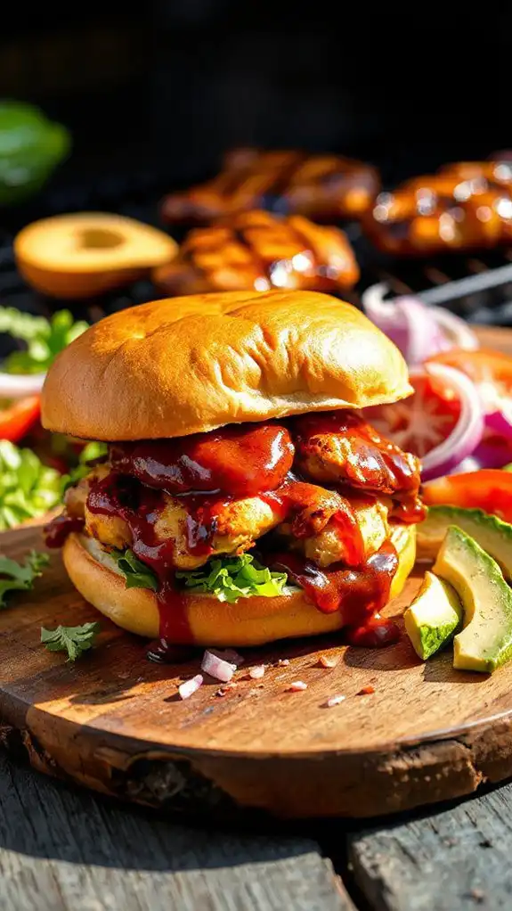 grilled chicken on bread