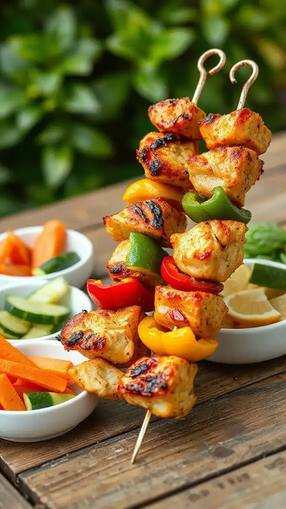 grilled chicken on skewers grilled chicken on skewers