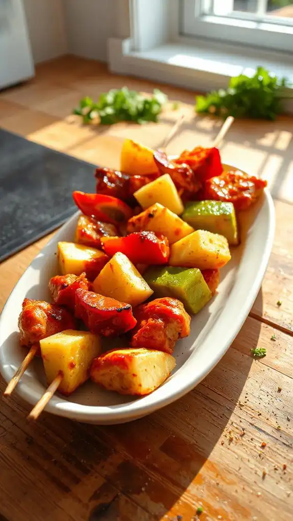 grilled chicken pineapple skewers