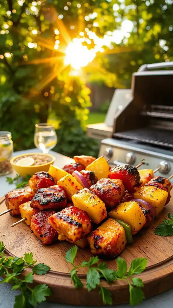 grilled chicken pineapple skewers