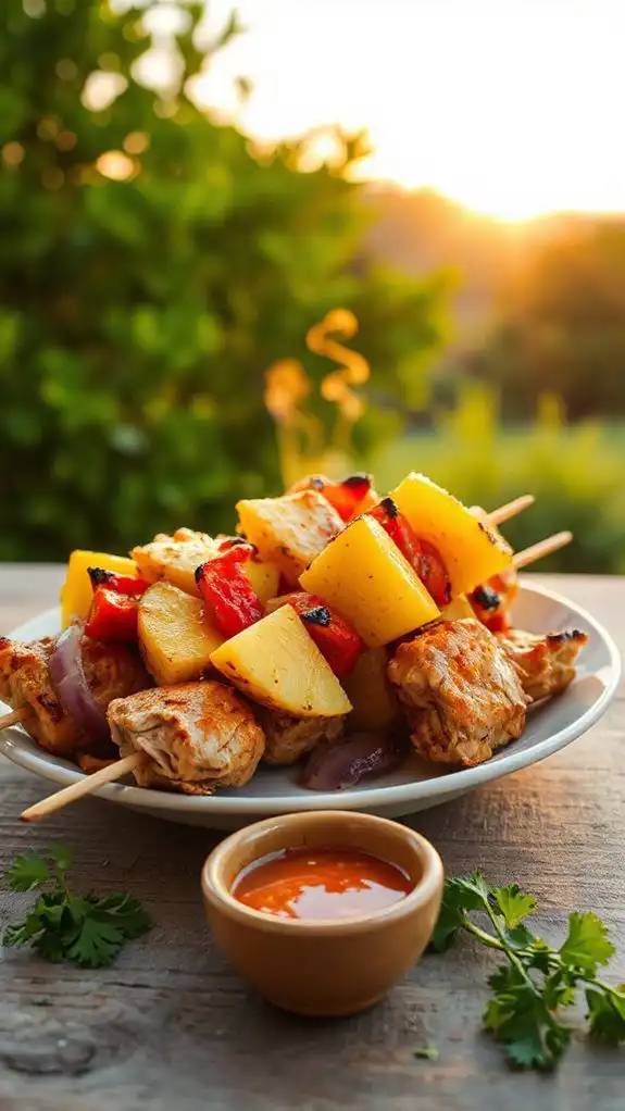grilled chicken pineapple skewers