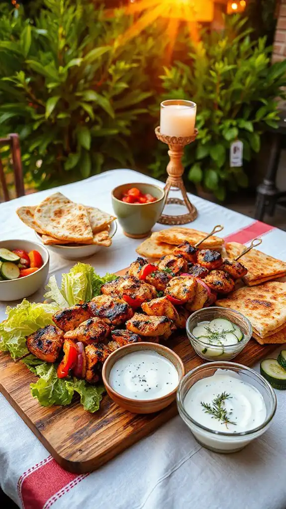 grilled chicken pita skewers