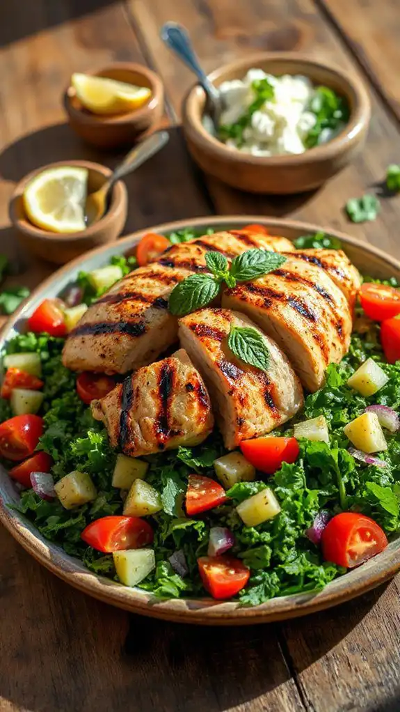 grilled chicken tabbouleh salad