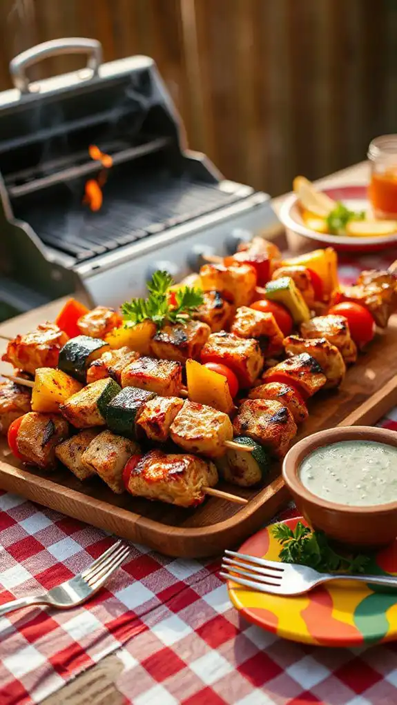 grilled chicken vegetable skewers
