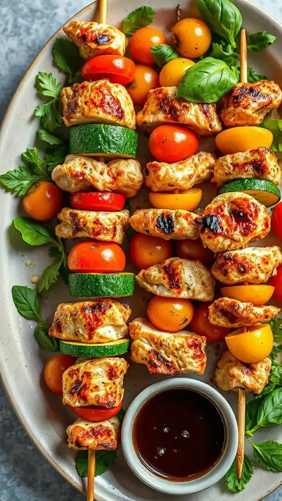 grilled chicken vegetable skewers