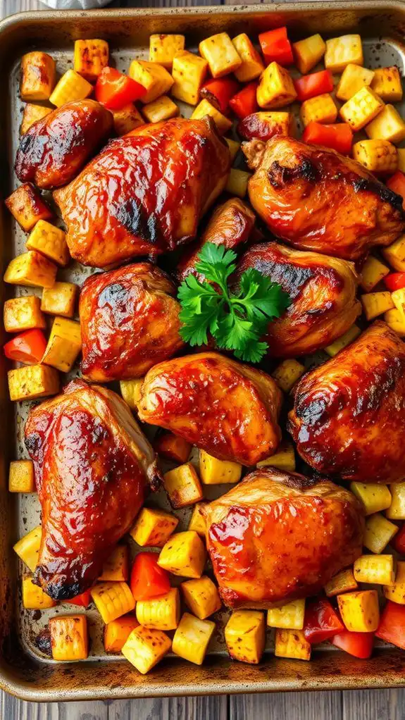 grilled chicken with corn