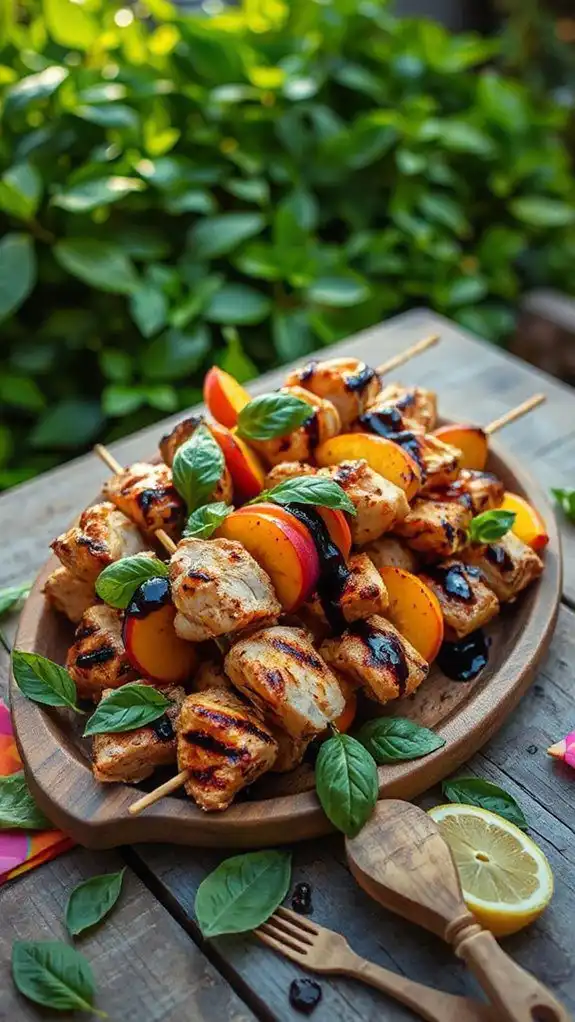 grilled chicken with peaches
