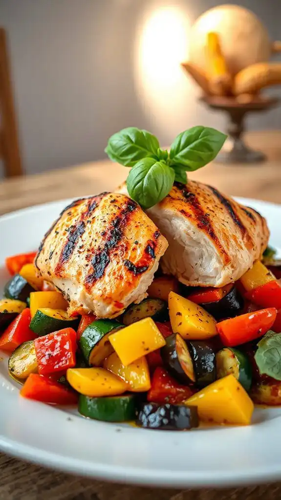 grilled chicken with ratatouille