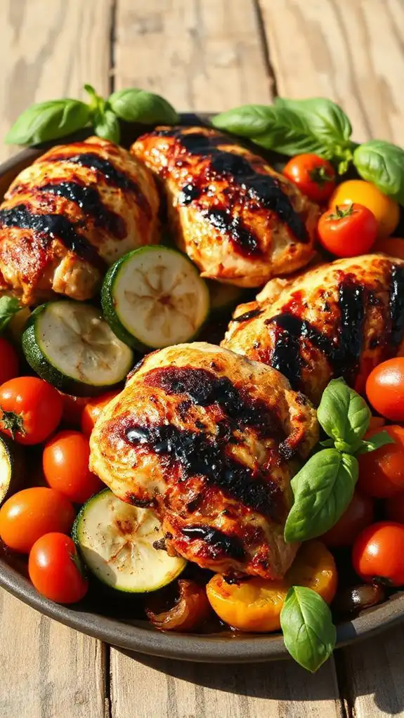 grilled chicken with vegetables