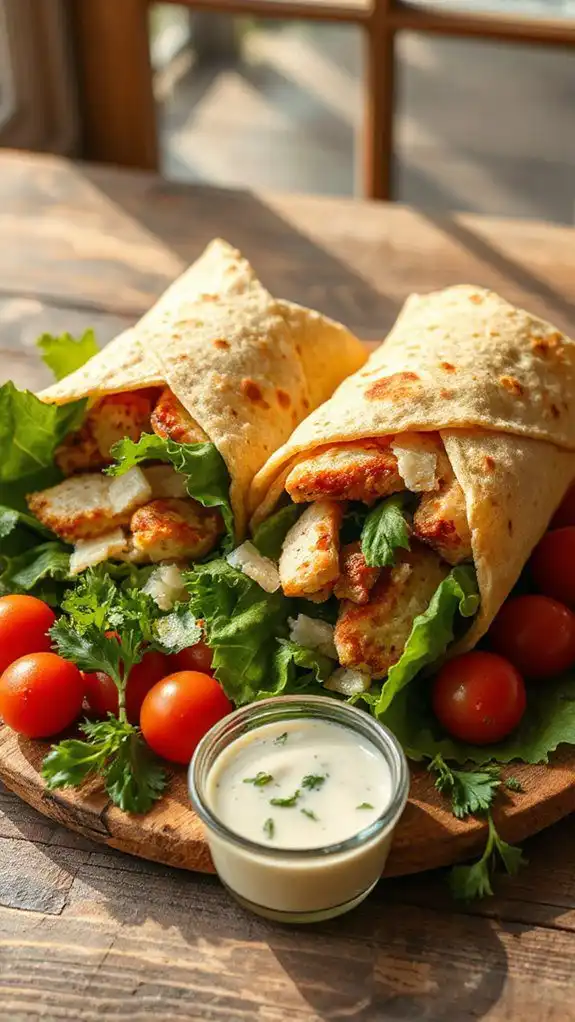 grilled chicken wrapped salad