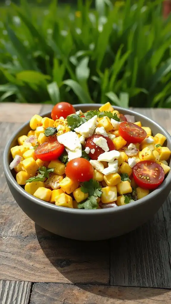 grilled corn cheese salad