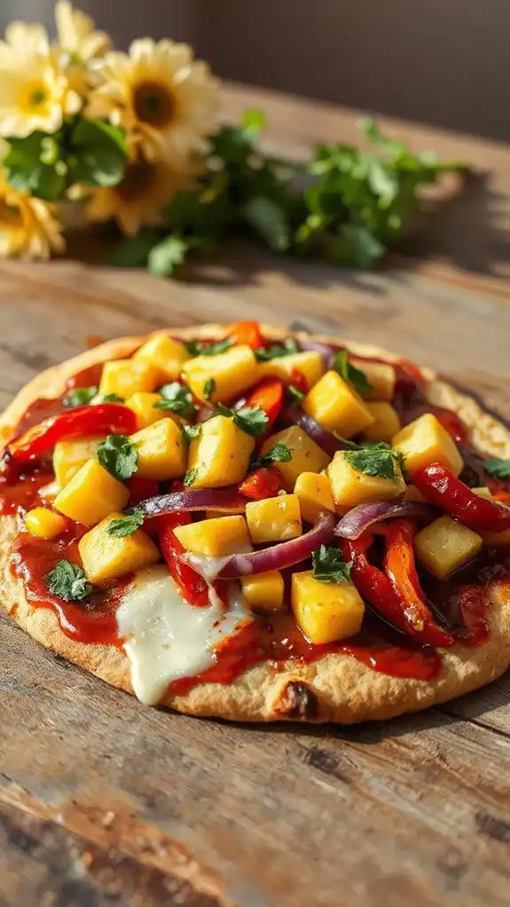 grilled flatbread with pineapple