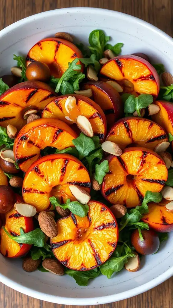 grilled fruit and halloumi salad