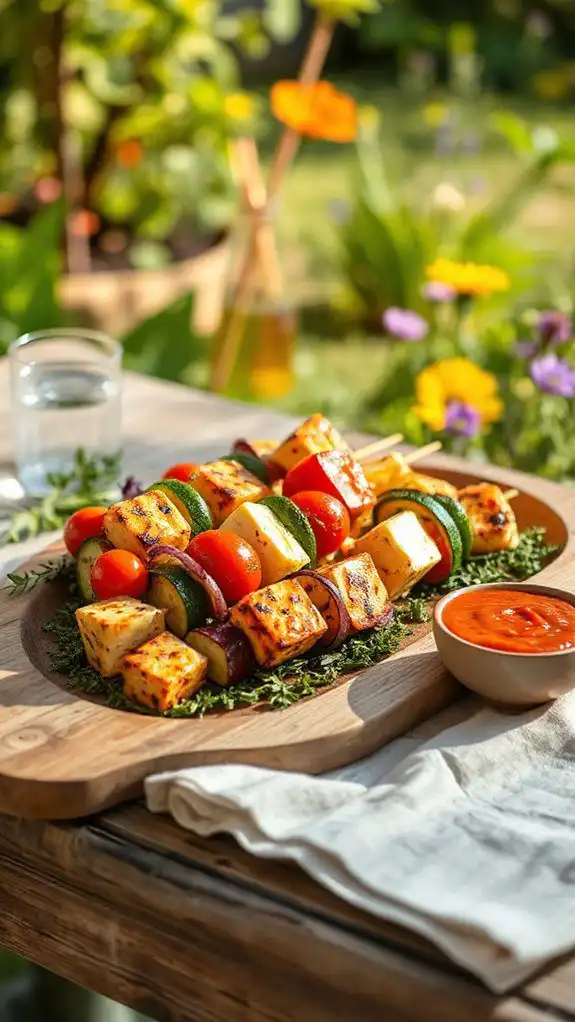 grilled halloumi and veggies