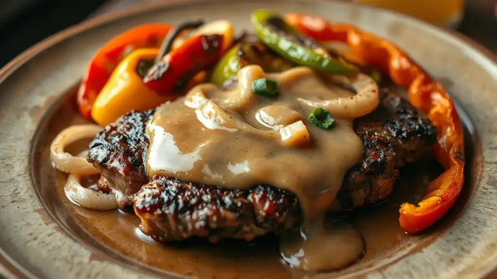 grilled hamburger steak meal
