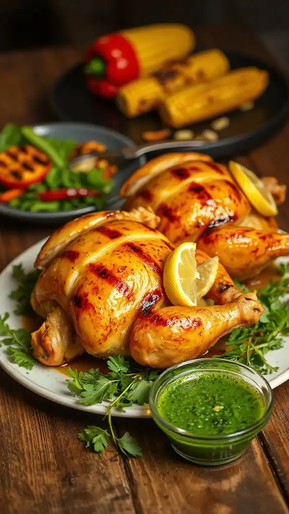 grilled hens with chimichurri