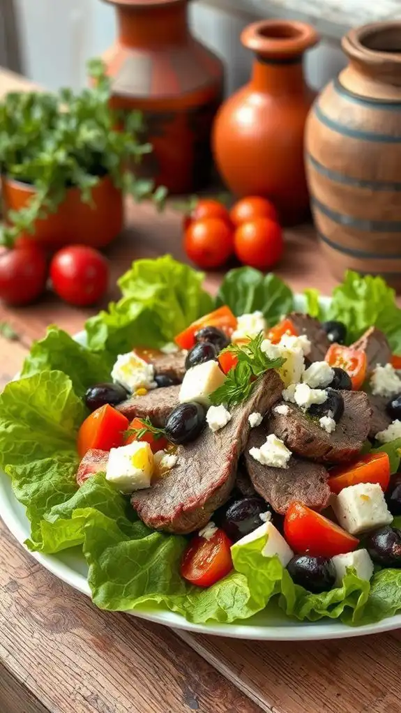 grilled lamb with greek salad