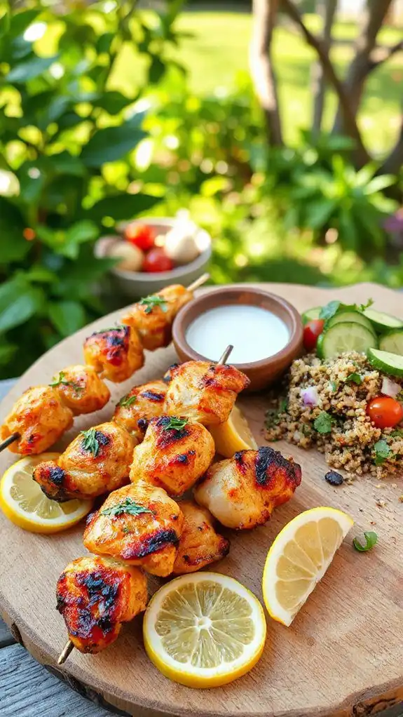 grilled lemon herb skewers