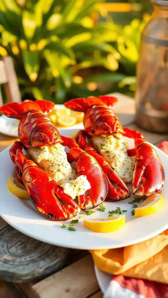 grilled lobster with garlic grilled lobster with garlic