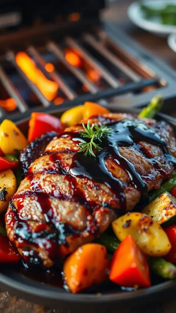 grilled new york strip with balsamic glaze