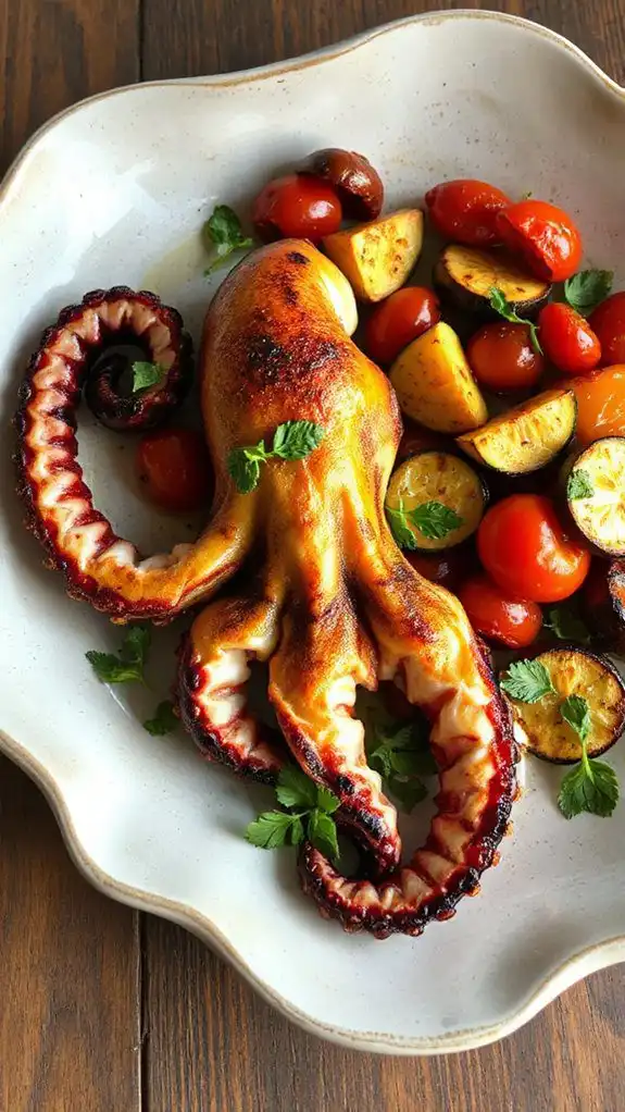 grilled octopus with mediterranean flavors