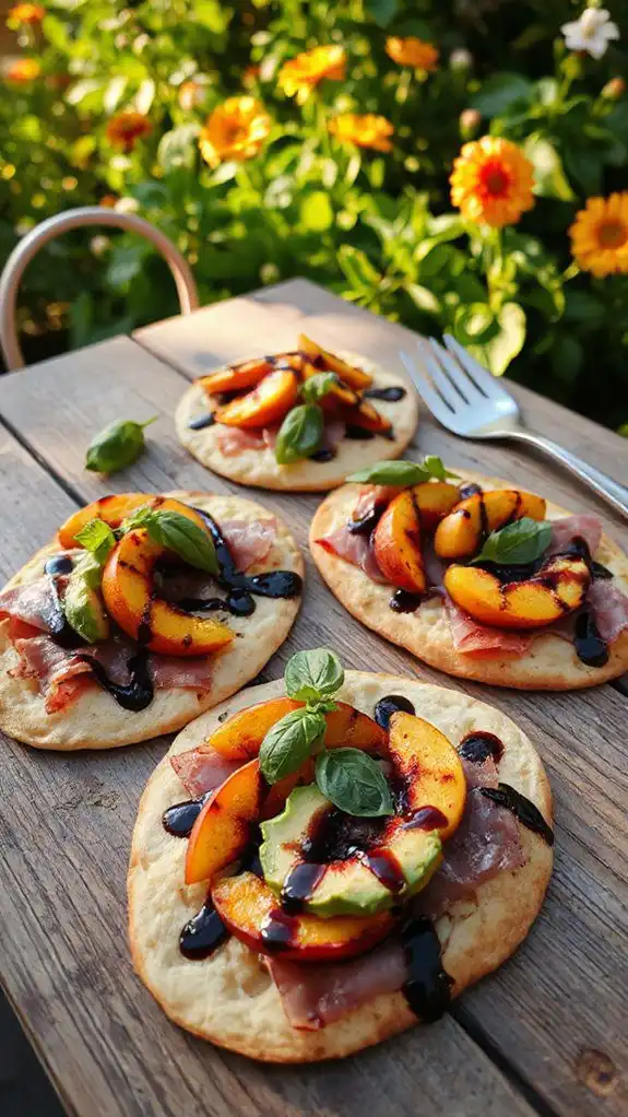 grilled peaches prosciutto avocado