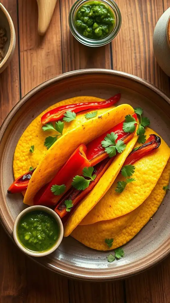 grilled pepper polenta tacos