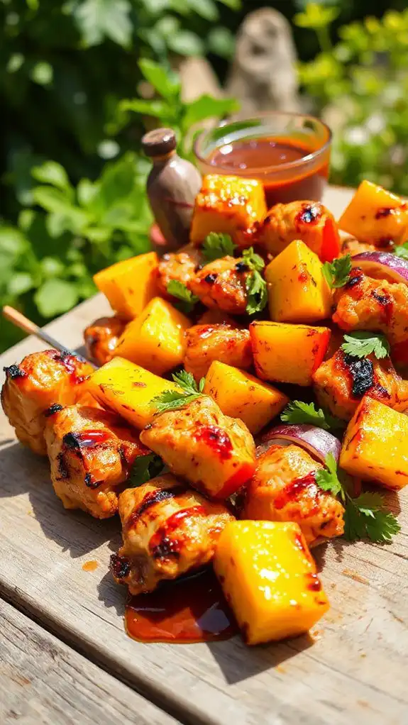 grilled pineapple chicken skewers