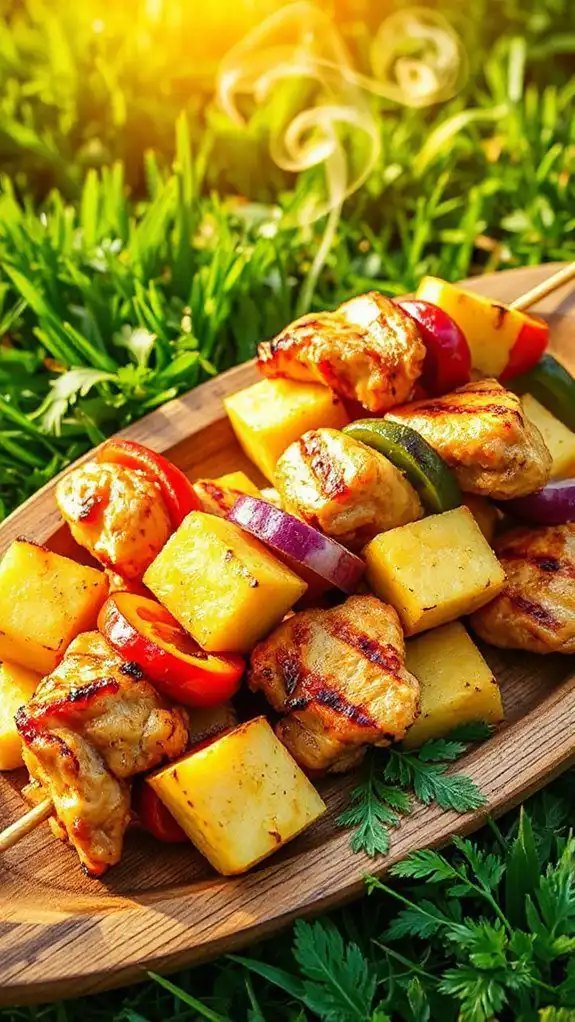 grilled pineapple chicken skewers