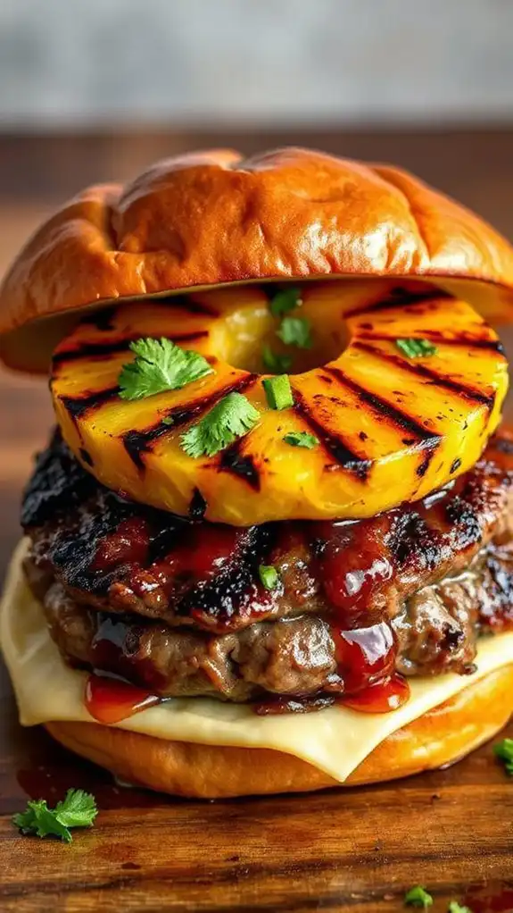 grilled pineapple teriyaki burger