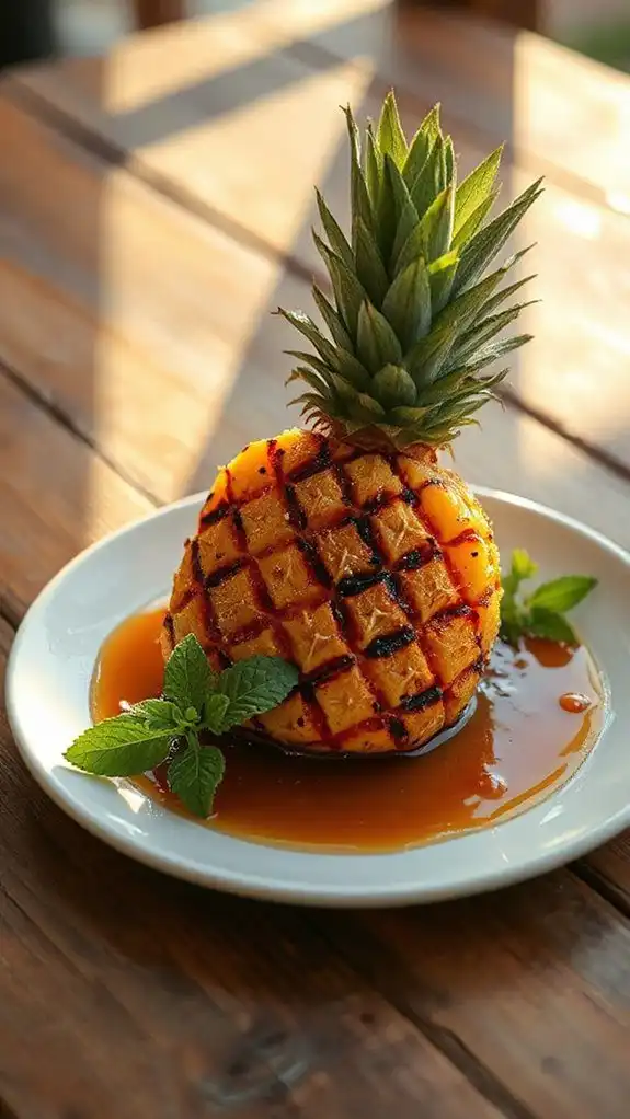 grilled pineapple with caramel