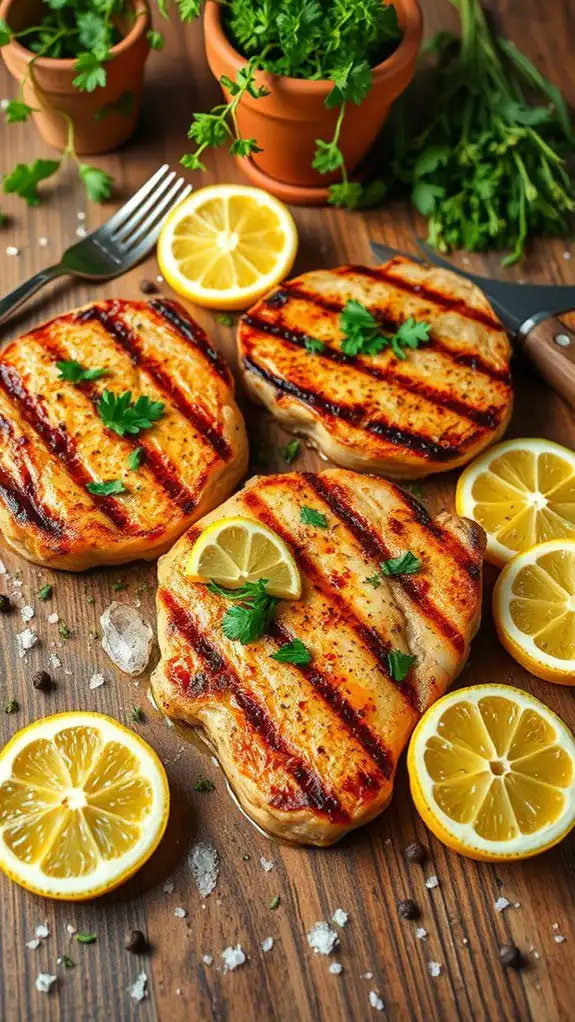 grilled pork chops with herbs