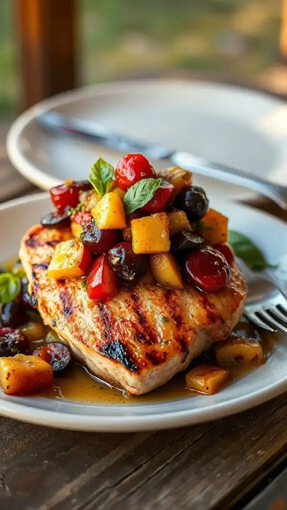 grilled pork with chutney