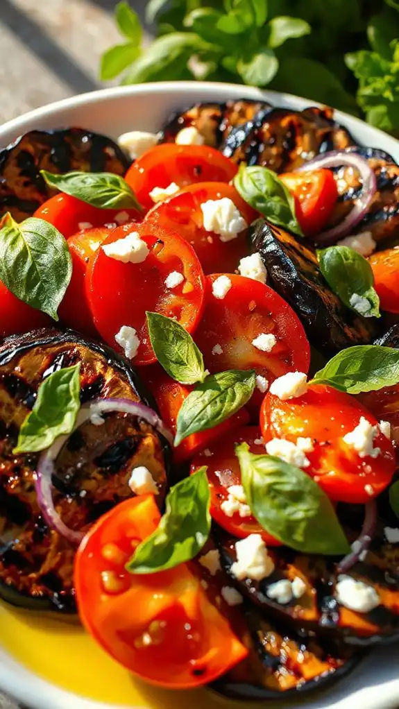 grilled salad with eggplant