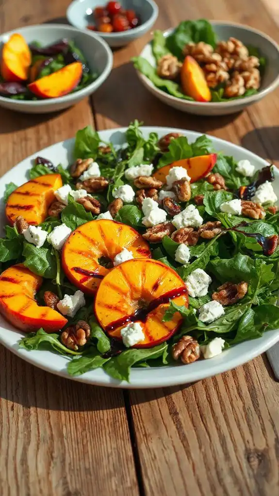 grilled salad with peaches grilled salad with peaches