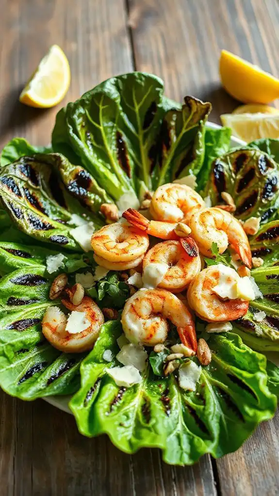 grilled salad with shrimp