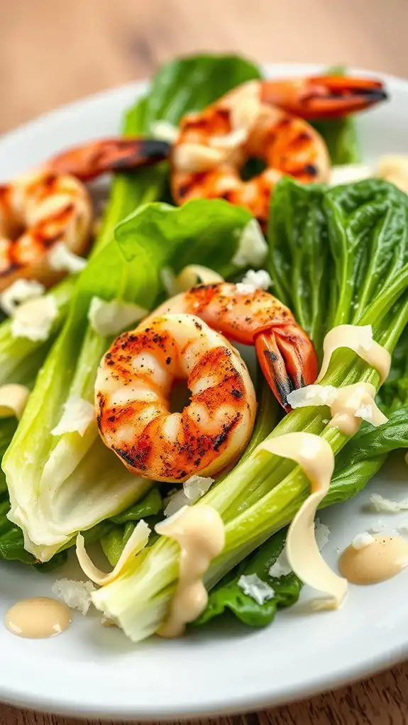 grilled salad with shrimp