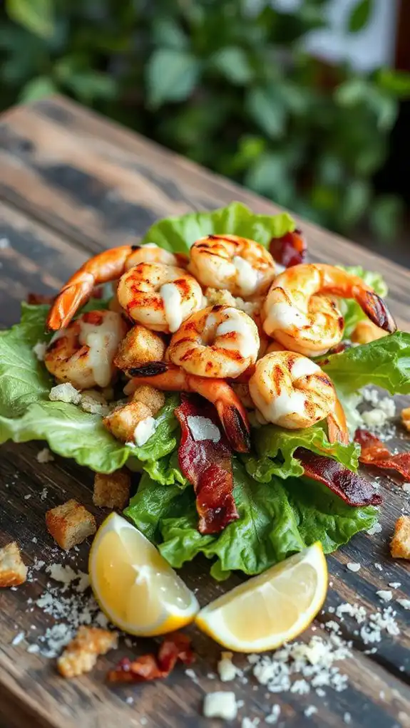 grilled salad with shrimp