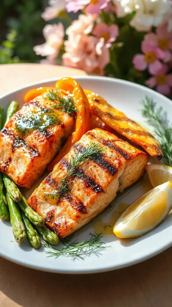 grilled salmon with dill oil grilled salmon with dill oil