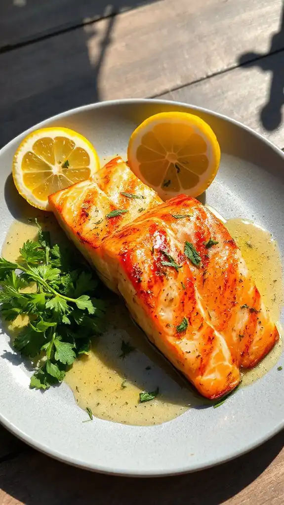 grilled salmon with herbs